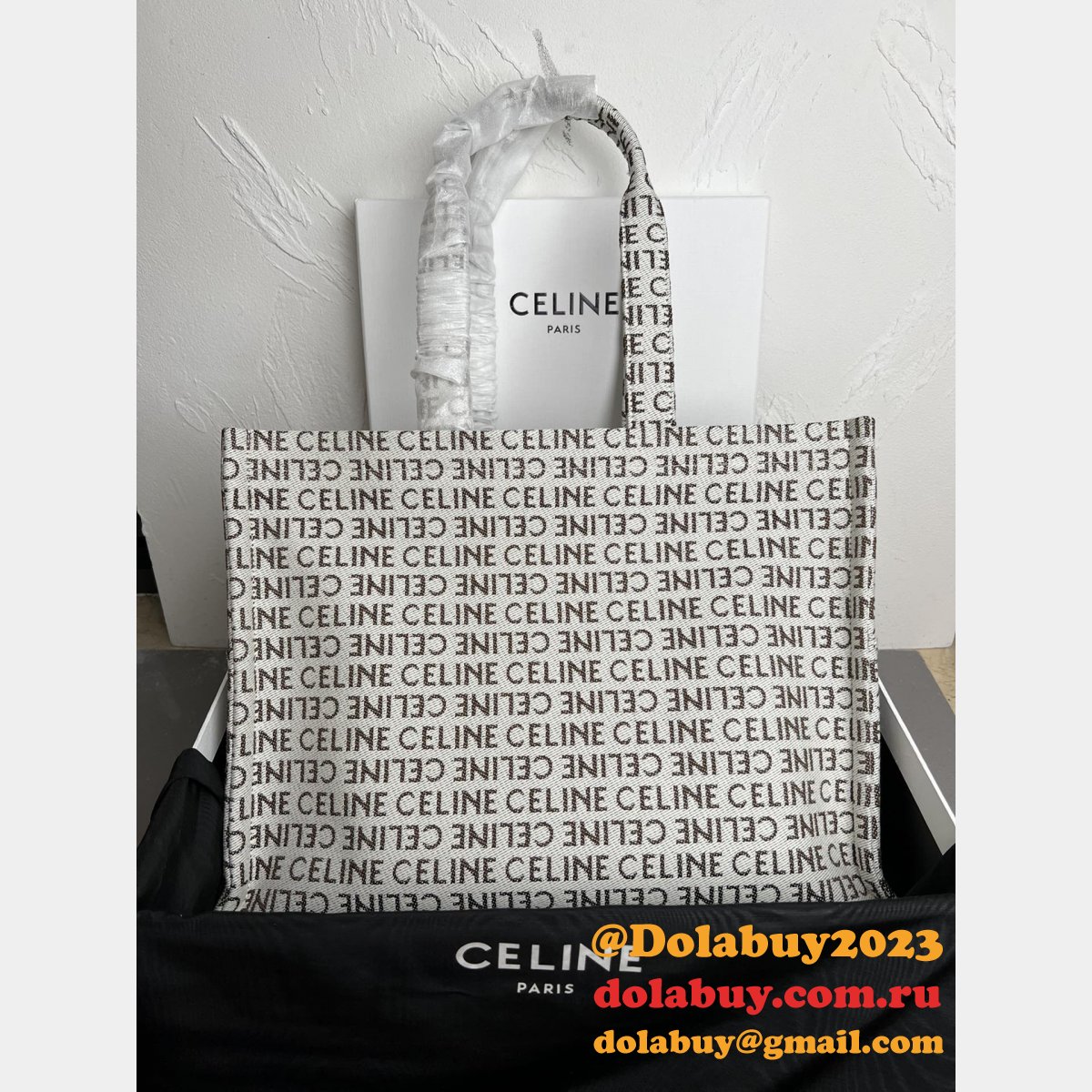 Designer Celine Replica Cabas Thais 196762 Large Striped Textile Bag