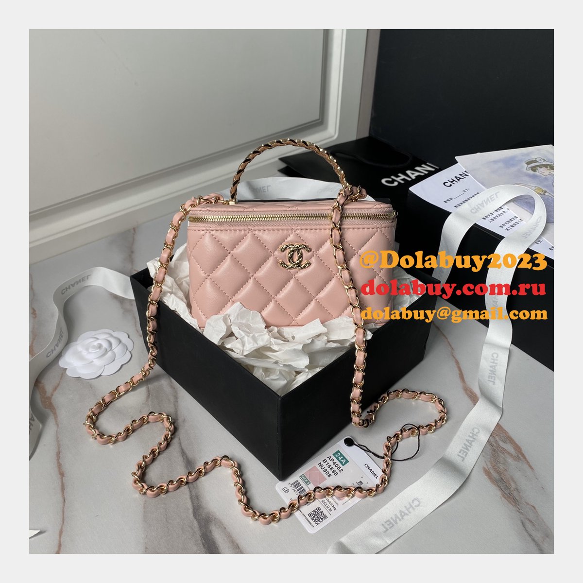 Luxury Replica Crossbody Shoulder Cosmetic Case Vanity Box Tote AP4052 Bags