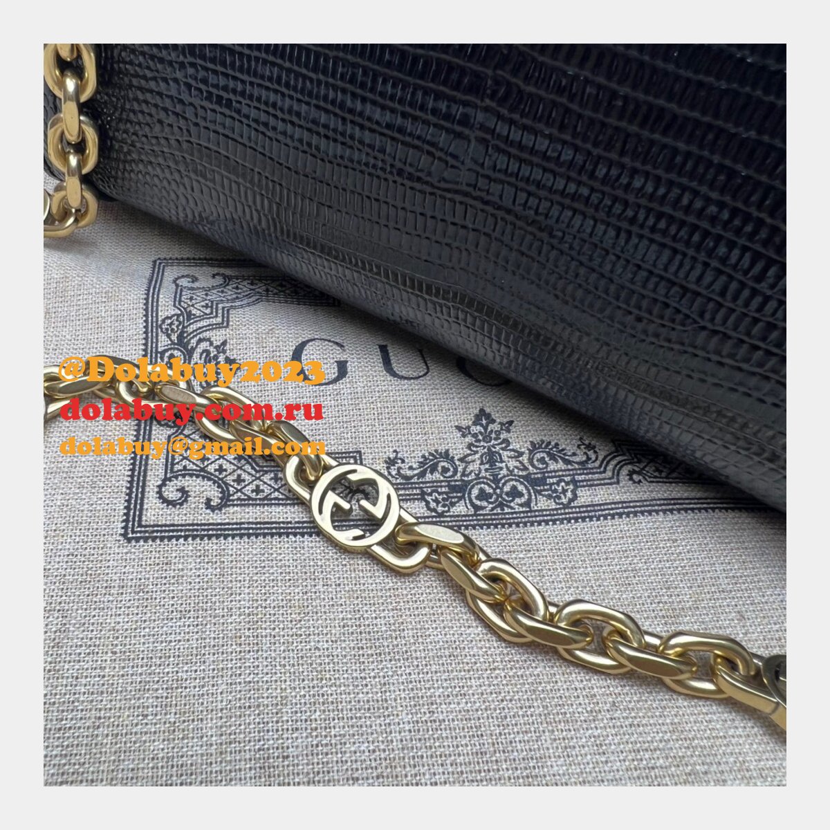 aaa quality replica G*u*i diana lizard 675800 bag