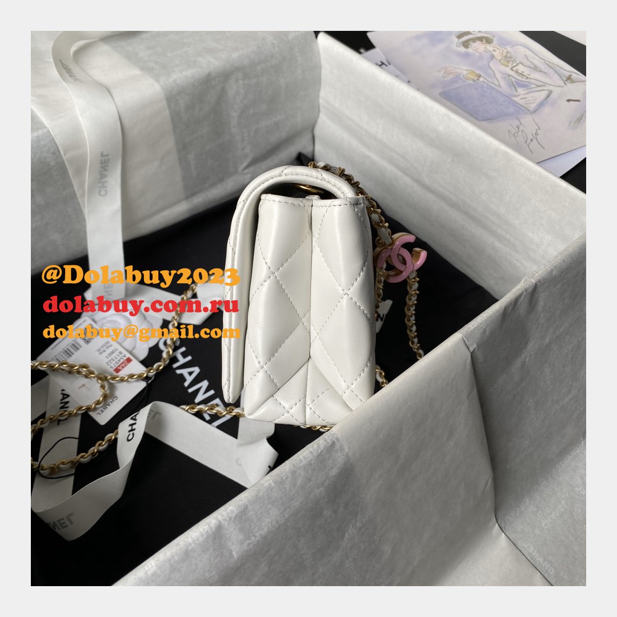 Shop 1:1 Mirror AS4973 Replica Shoulder Black/White Bags