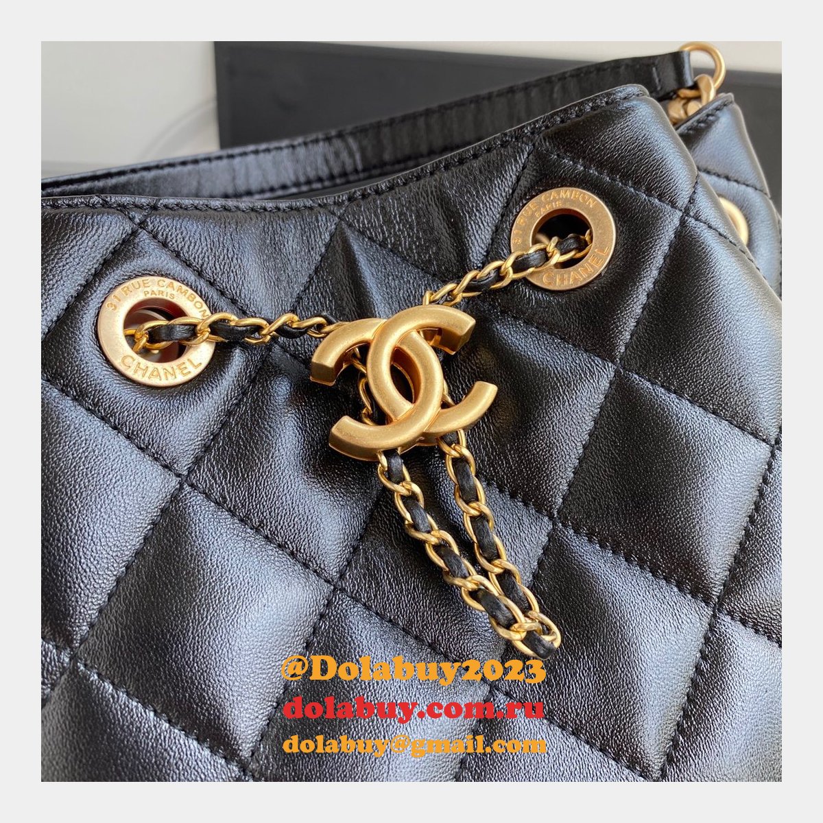 CC Top Quality vintage bucket Replica Black bag