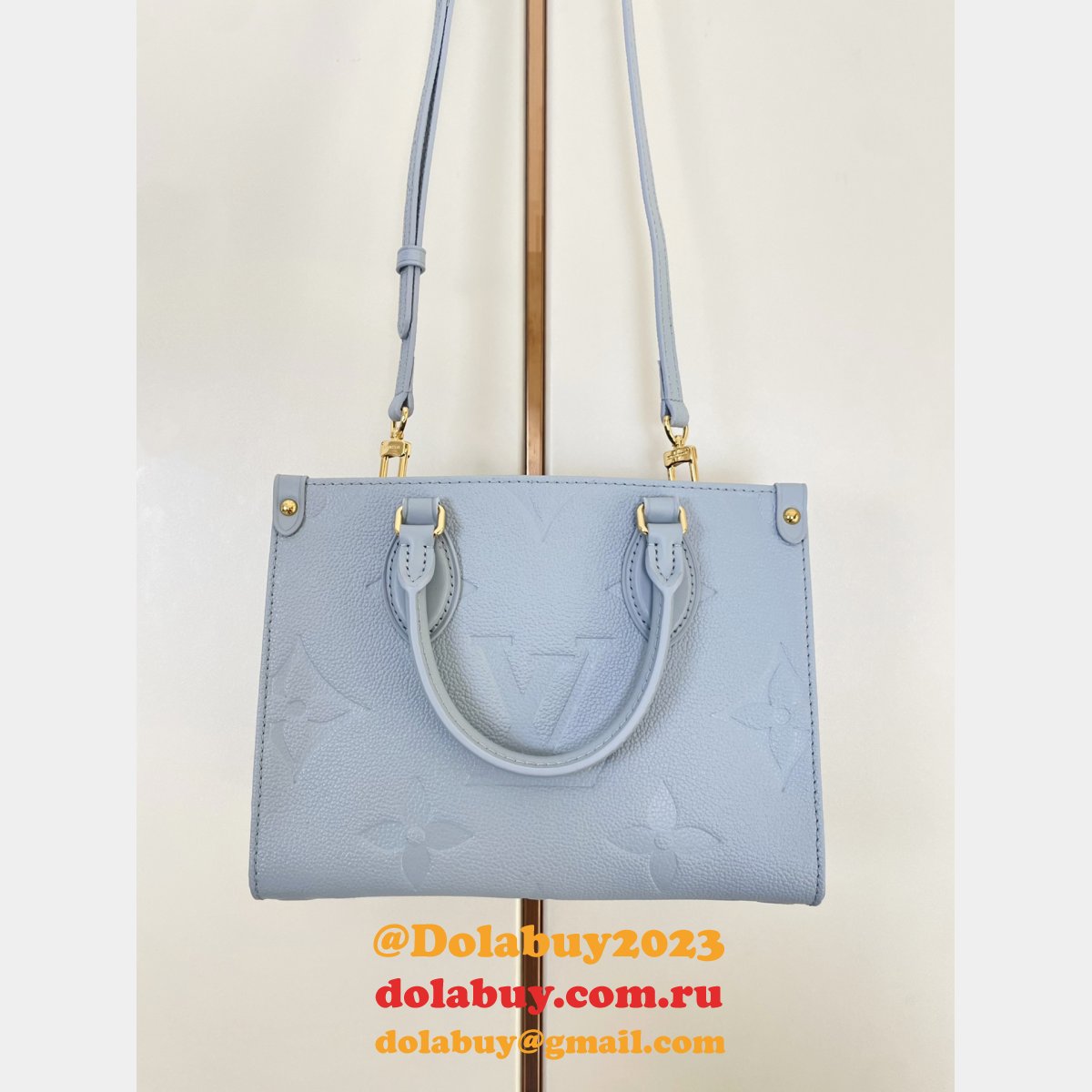 OnTheGo PM Monogram Empreinte Leather M46840 Blue Louis Vuitton Fake Bag