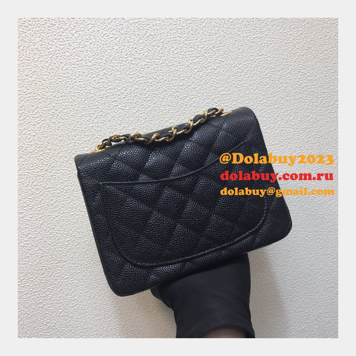 Perfect CC 17CM Classic Flap Caviar Leather Bag