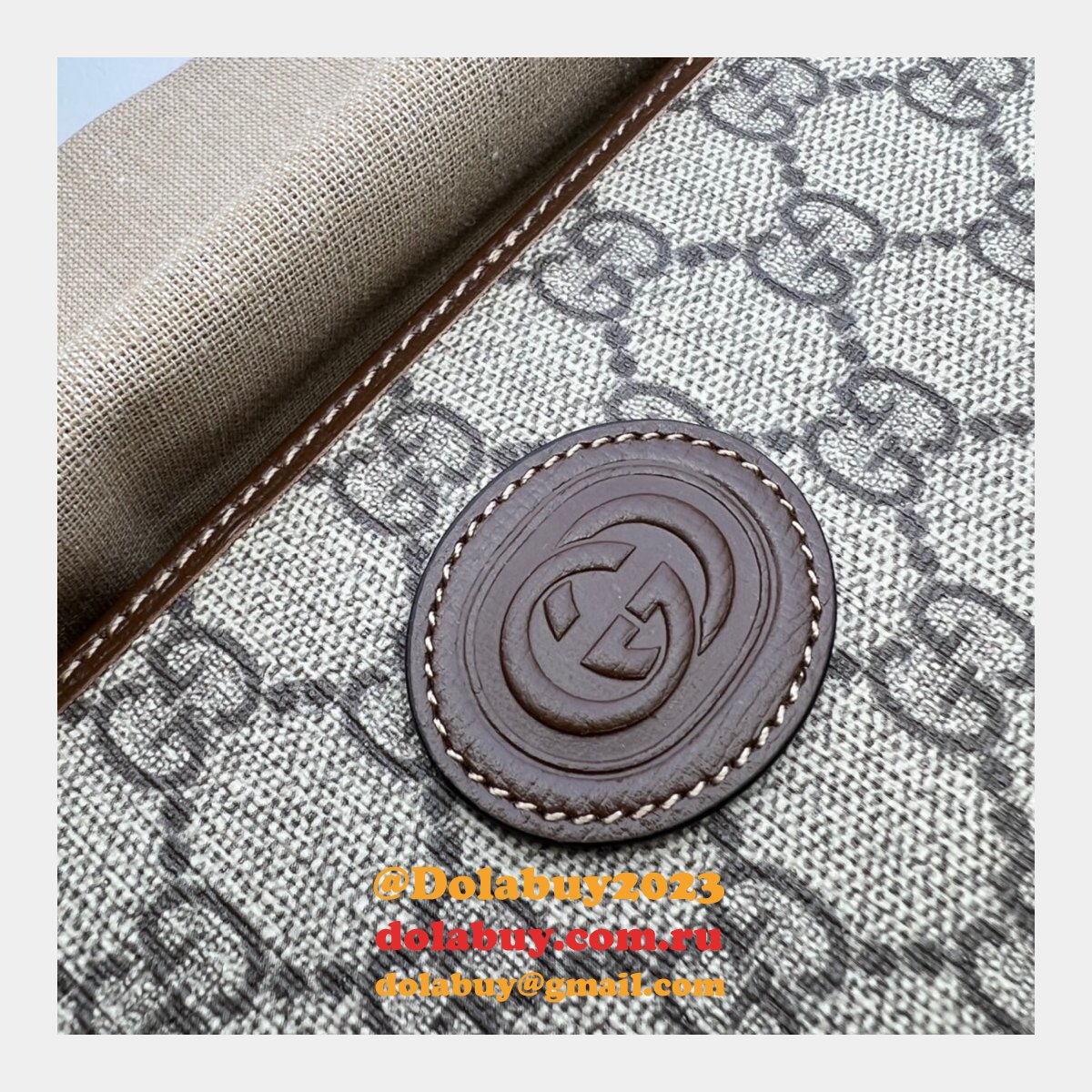 replica G*u*i gg supreme fake 673003 zip around wallet with interlocking g