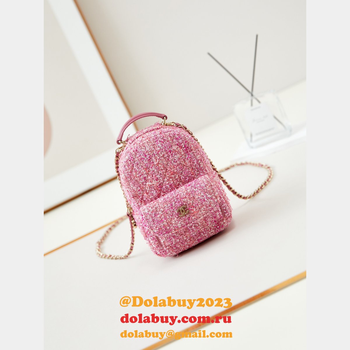 Fashion 24Cmini caviar leather women backpack AP3753