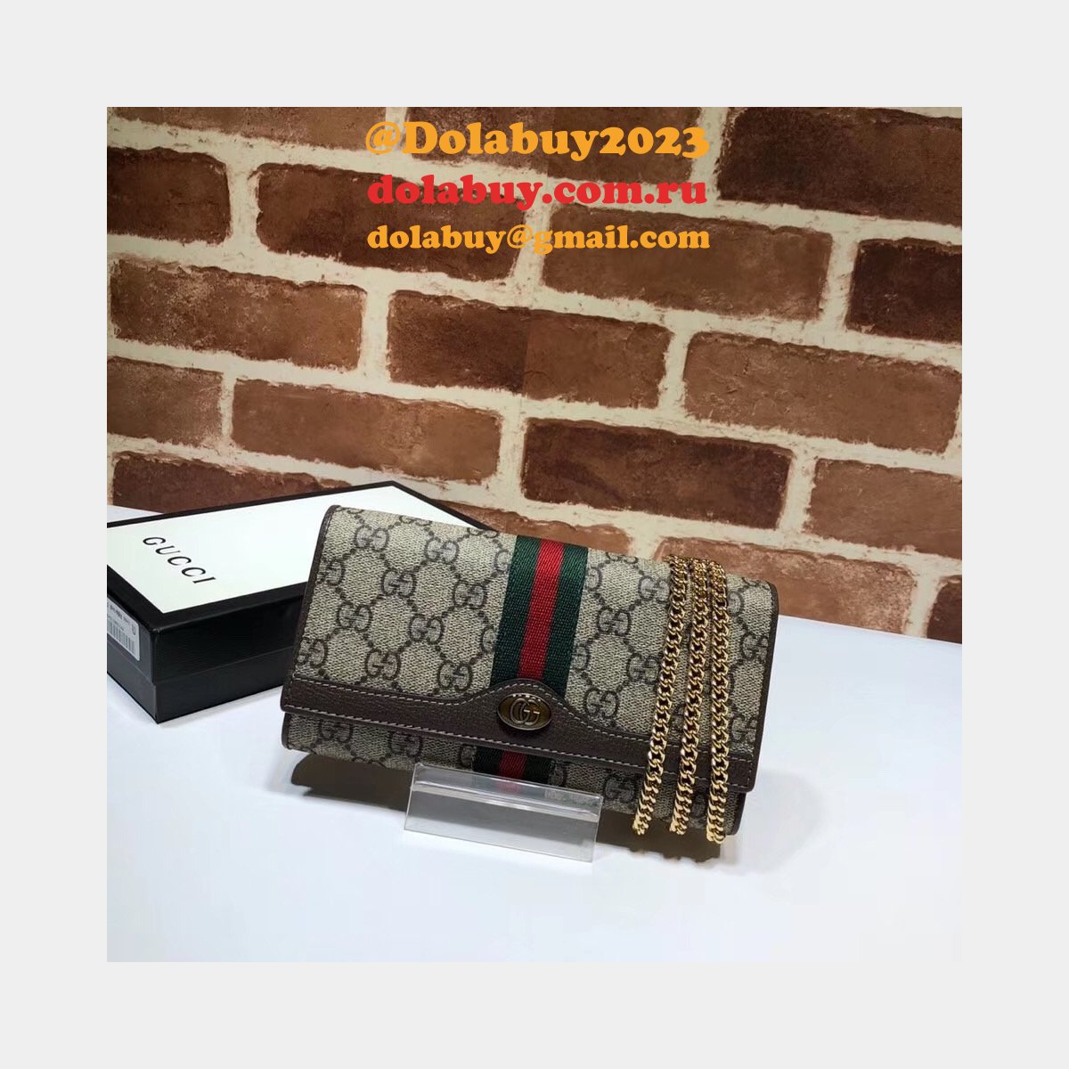 Replica Ophidia GG chain wallet 546592