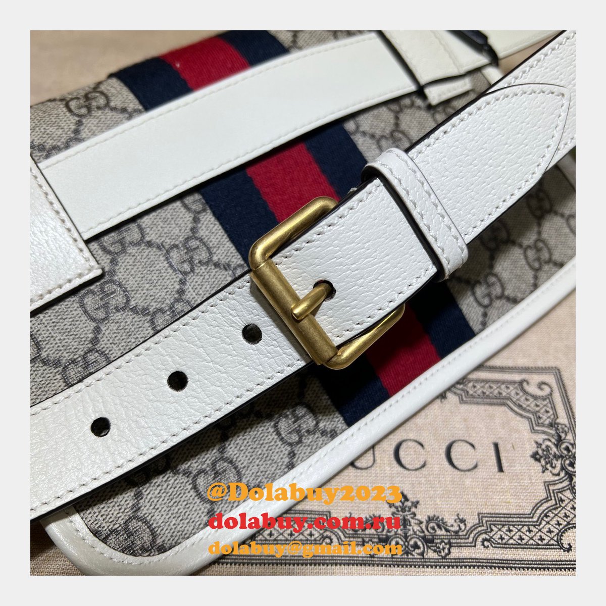 Best Quality Gucci Replica Ophidia belt bag 674081 GG supreme canvas