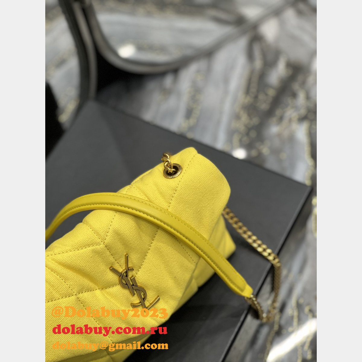 AAA+ 620333 Saint Laurent Knockoff Puffer Toy Bag In Canvas 29cm