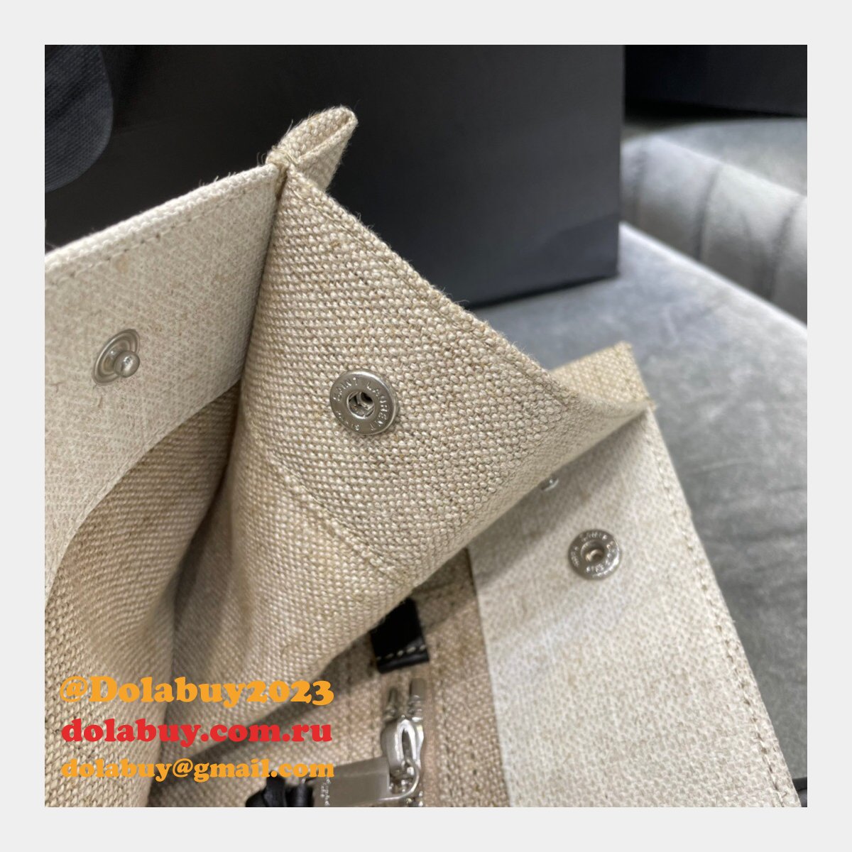 Replica YSl Designer Rive Gauche Shopping 631682 Bag In Linen and Cotton Handbags