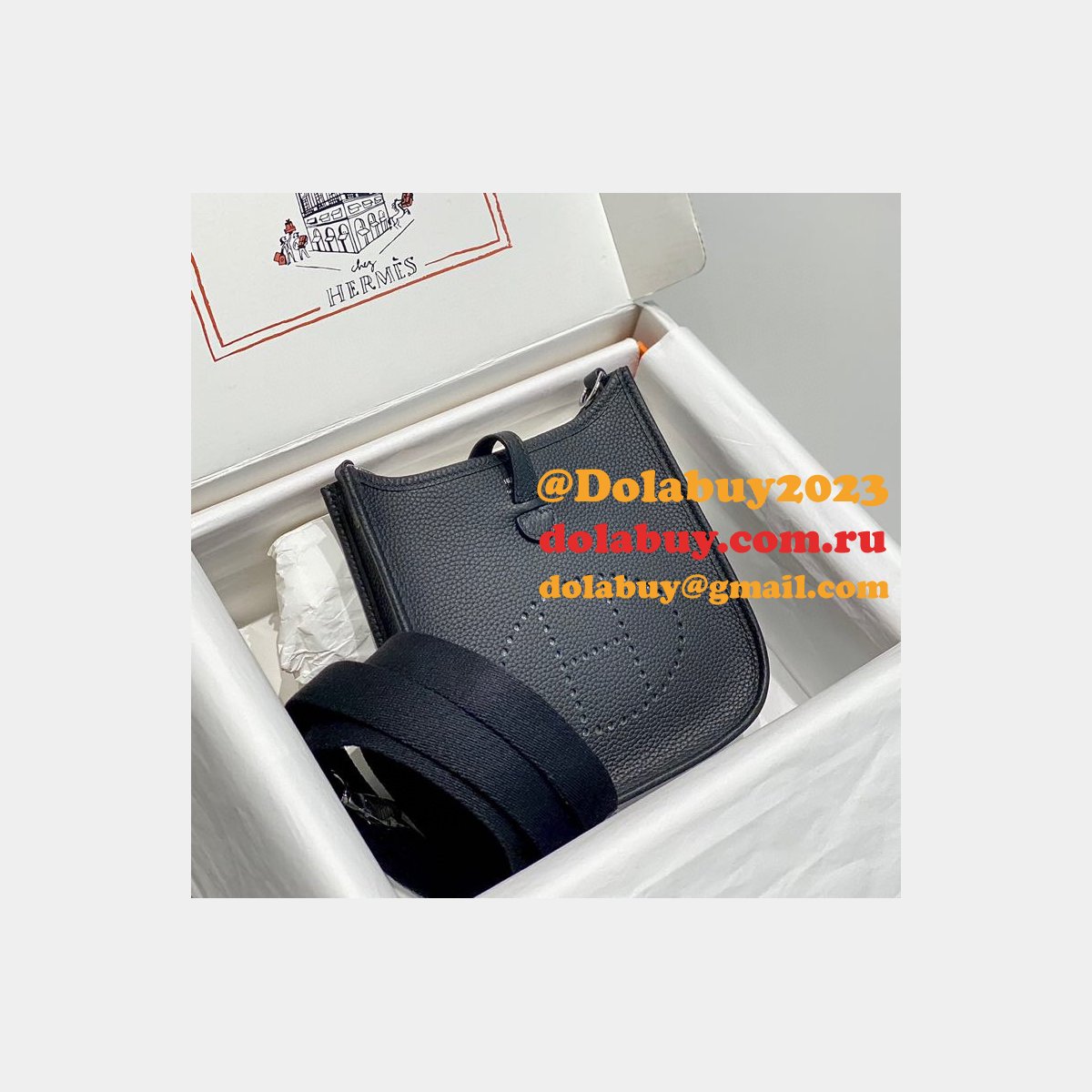 Replica Hermes Mini Evelyne TPM Bag Black