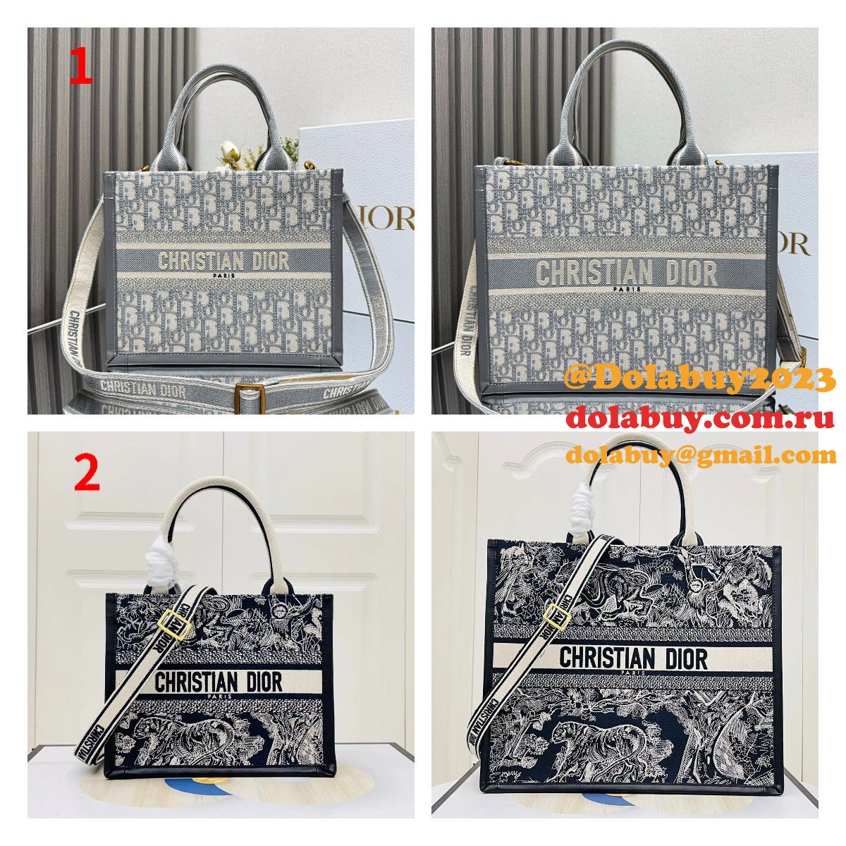 Fashion DIOR BOOK TOTE WITH STRAP NEW Designer