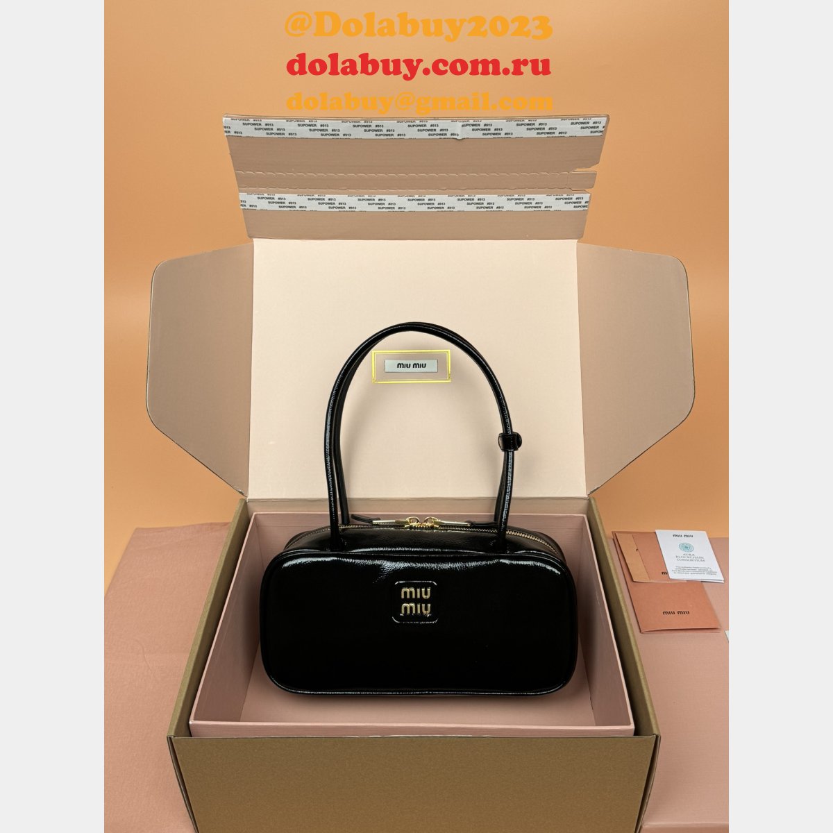 Top Quality MIU MIU Beau Patent Leather 5BB173 Bag