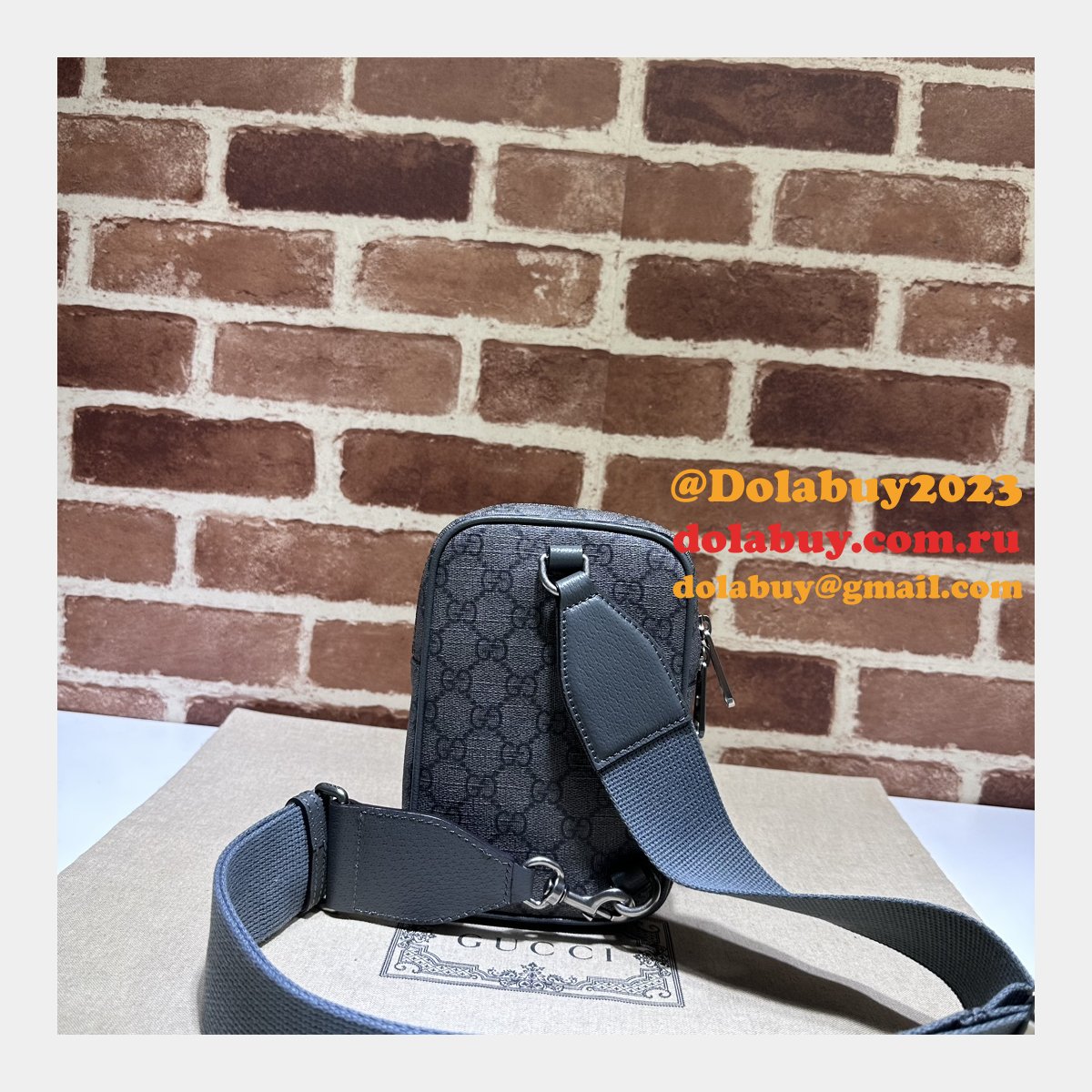 ophidia gg 752565 grey and black supreme fake G*u*i bag