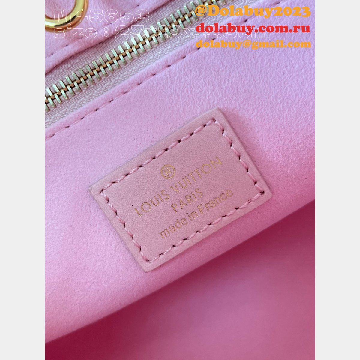 Wholesale M47135 Onthego Designer Copy Louis Vuitton Dolabuy Pink Bags