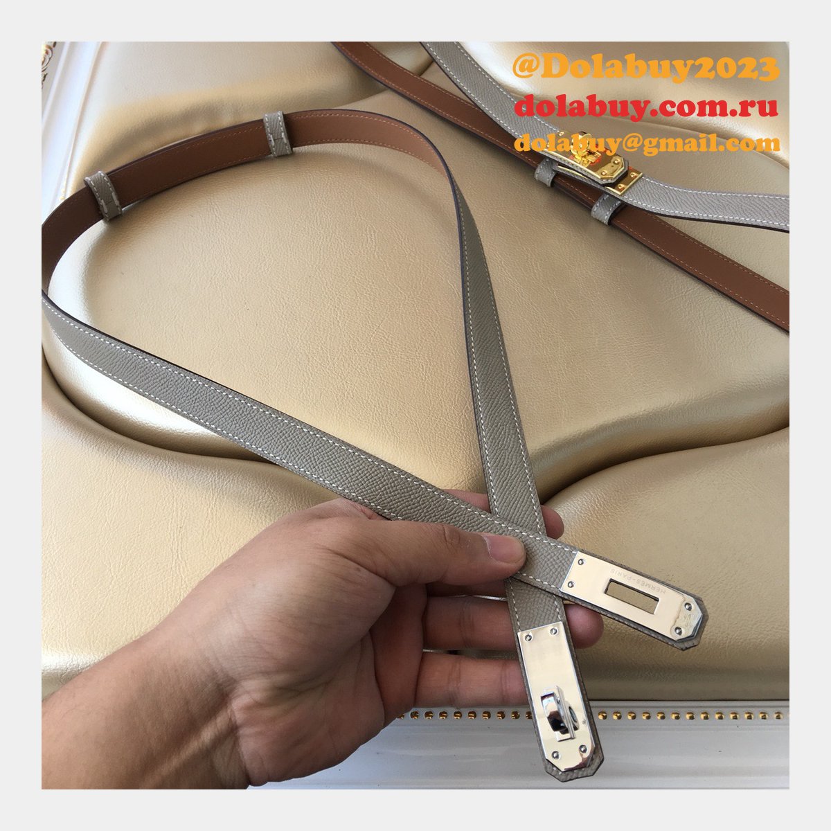 7 Star hottest selling hermes kelly thin belt 17mm
