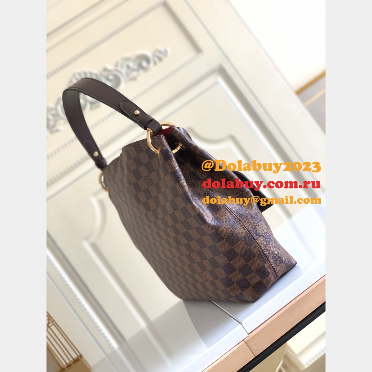 Best Louis Vuittons N44044 Graceful PM Damier Ebene in Brown