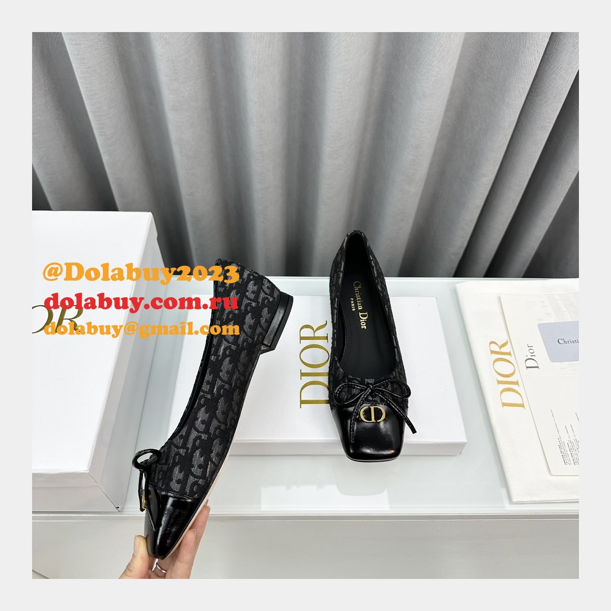 Duplicate DIOR D-Doll  BALLET FLAT Designer