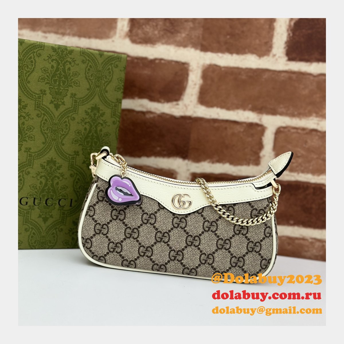 inspired G*u*i 784732 gg super mini shoulder charm bag
