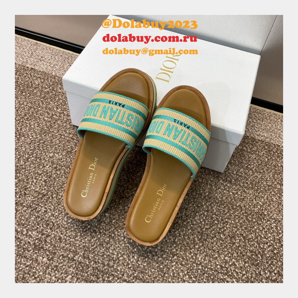 Designer Dior Dway Platform Slide