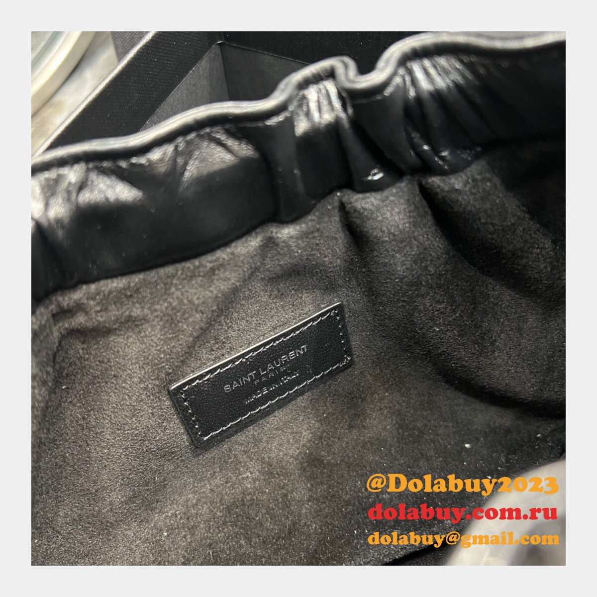 Top Quality Yves Saint Replica 681632 PacPac Ruched Leather Hobo Bag