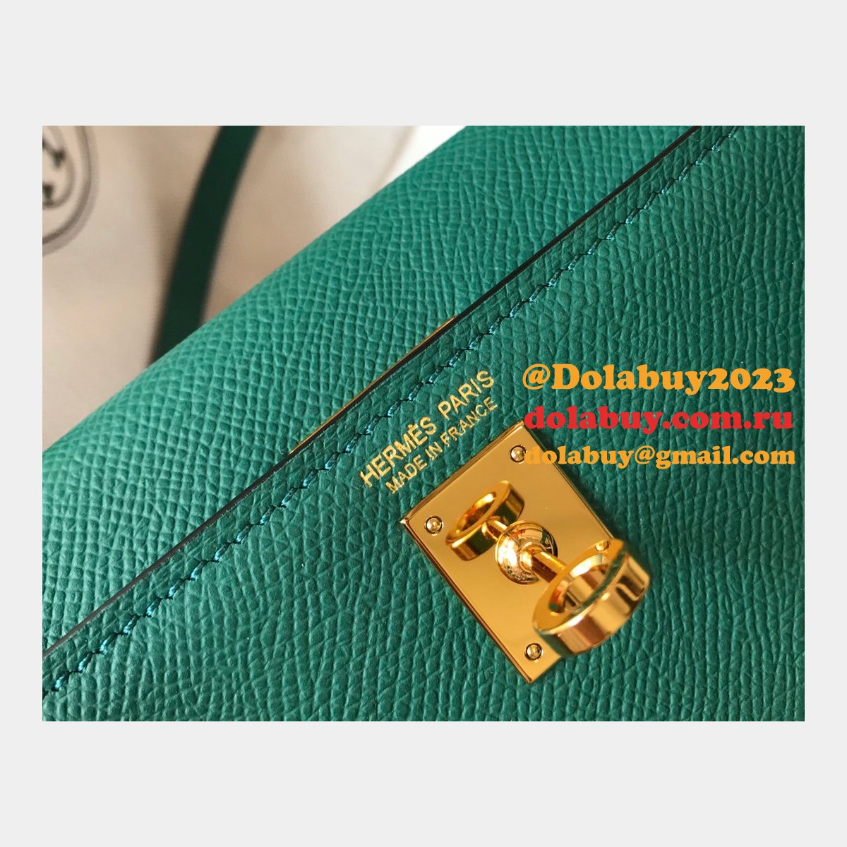Hermes Mini Kelly Replica Army Green Handbag Epsom leather