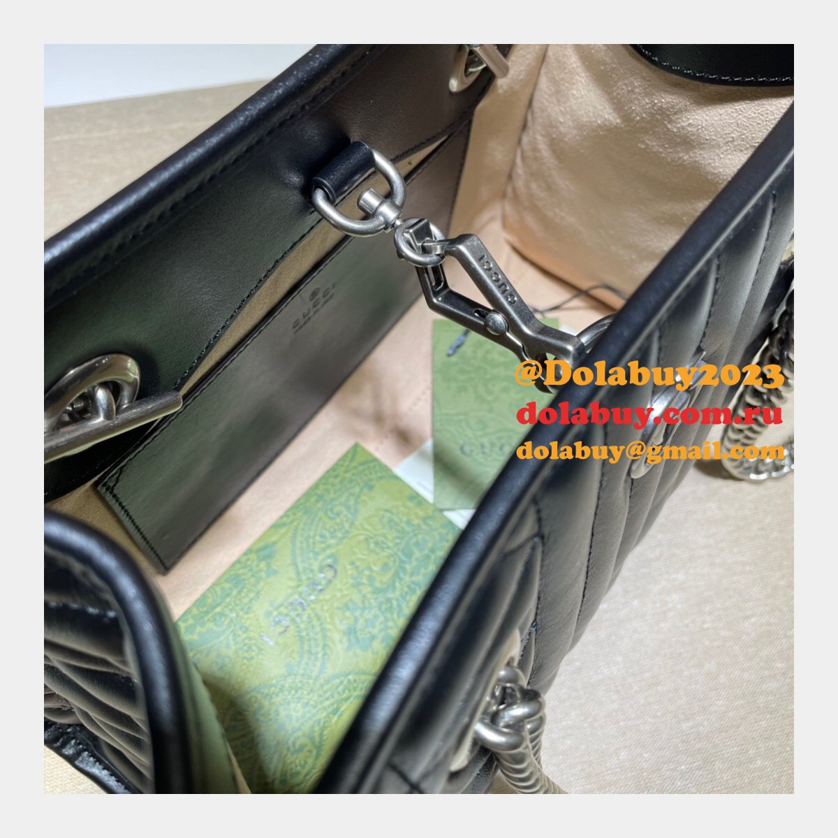 replica G*u*i 681483 gg marmont black sale bolsa bag