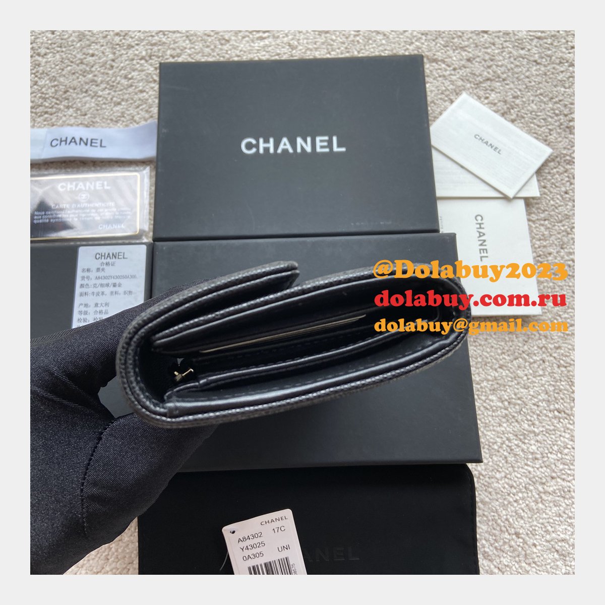 Designer CC Top Quality trifold wallet A84302