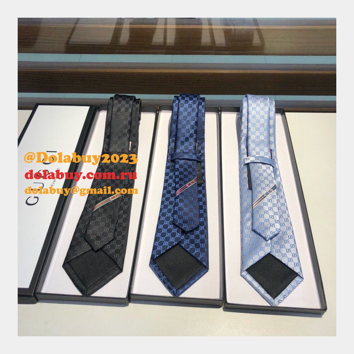 replica G*u*i ties for men round neck