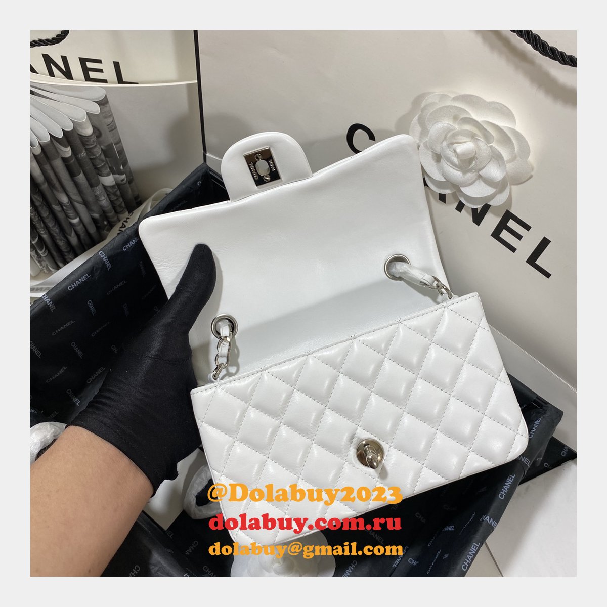 Cheap CC Lambskin Flap Designer Bag 1116 20CM