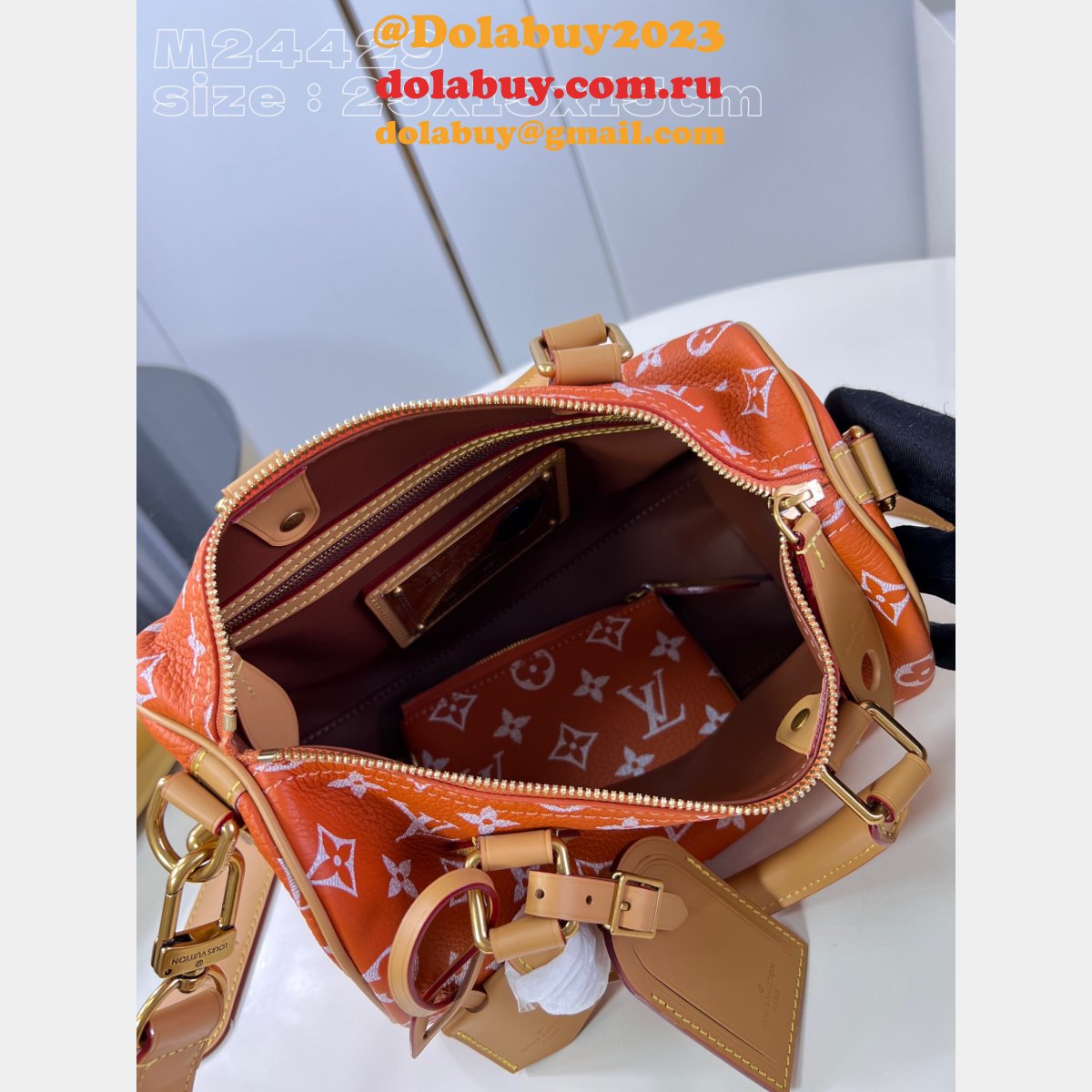 Keepall Bandoulière 50 M24429 Orange Designer Louis Vuitton Copy Bag