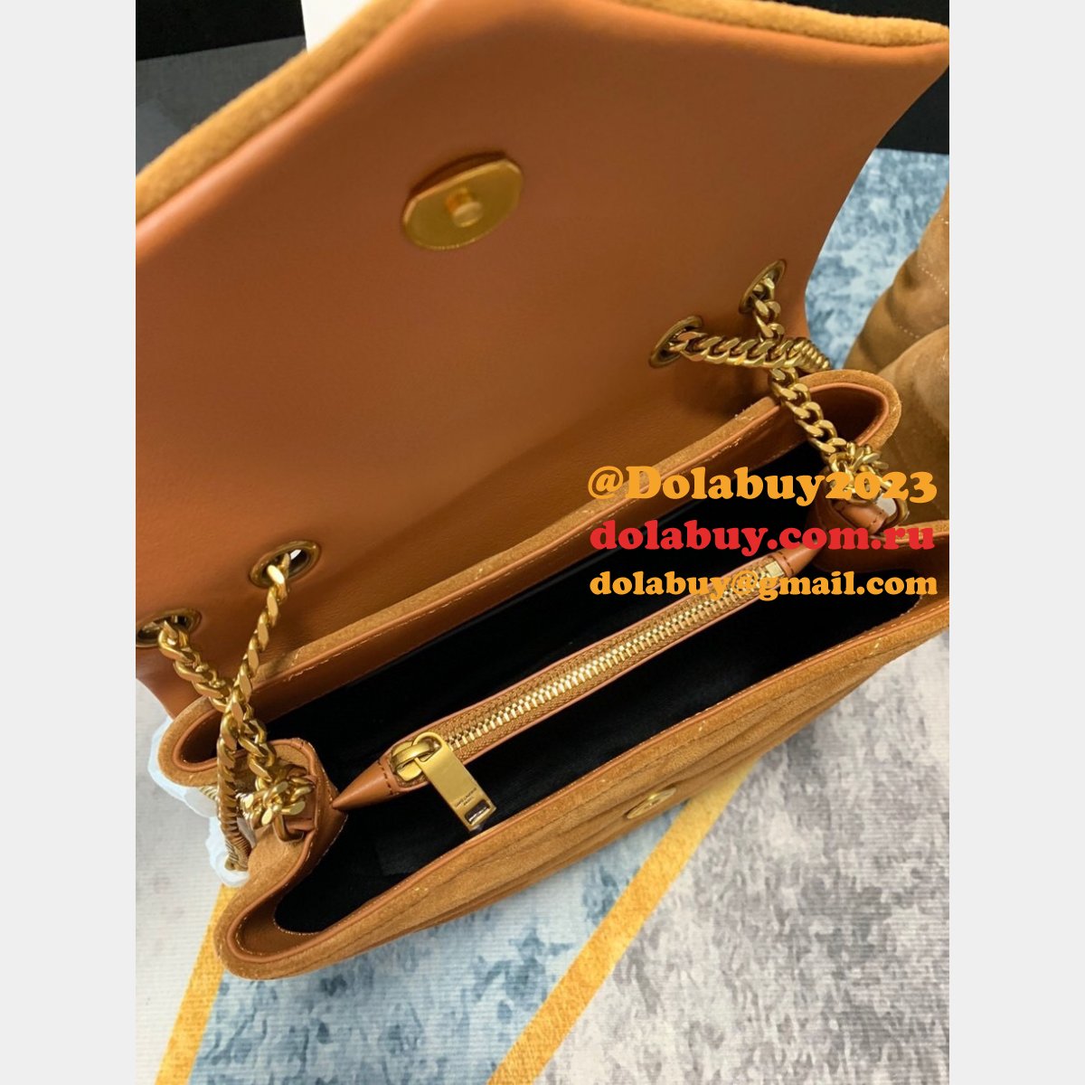 Replica AAA LouLou 32cm Saint Laurent Loulou Brown/Black Bags Collection