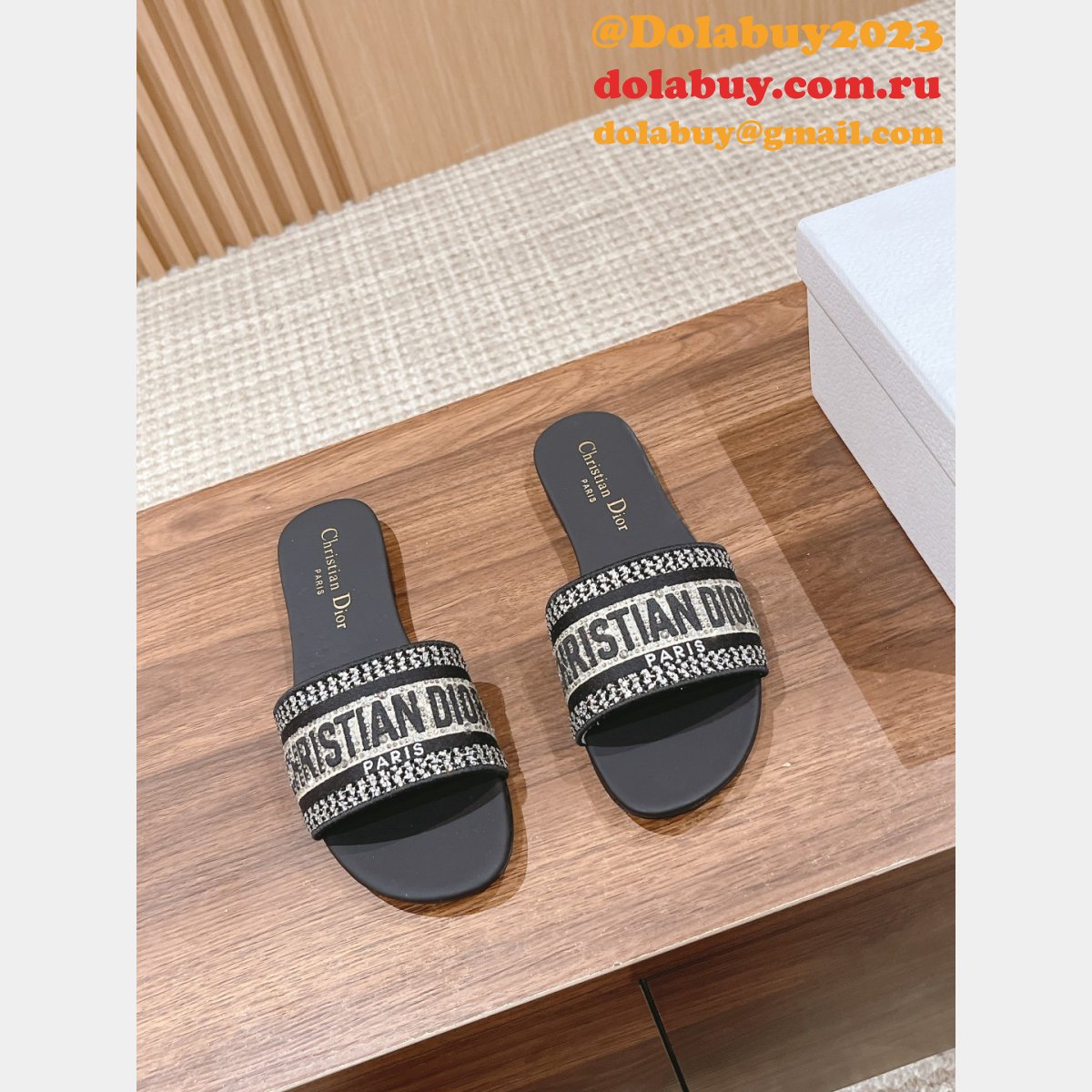 Designer DIOR FLAT SLIPPER DWAY SLIDE Duplicate