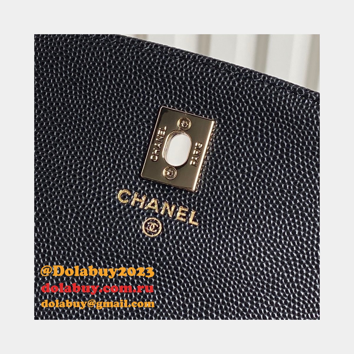 Designer Replcias 25C AP4406 Lychee Leather Black/White Bag