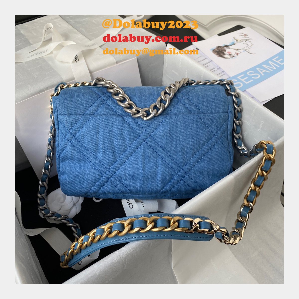 Wholesale Flap Best Replica 19 Flap AS1160 Bag Discount Cheap Online 26CM