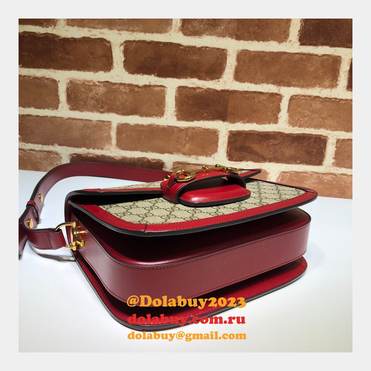 G*u*i replica gg horsebit 1955 small shoulder 602204 red bag