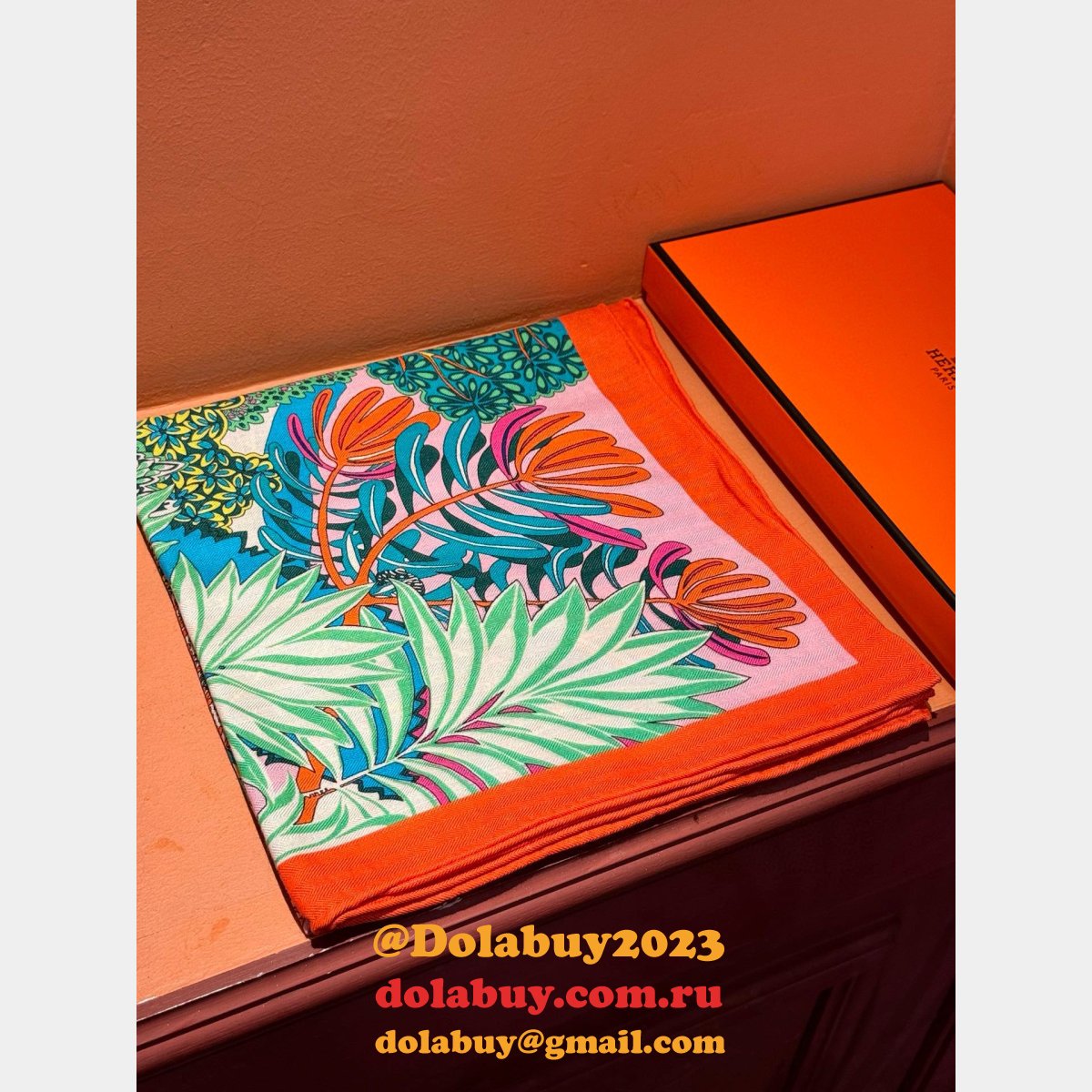 Top Quality Hermes Double-sided Printed Silk Square Scarf