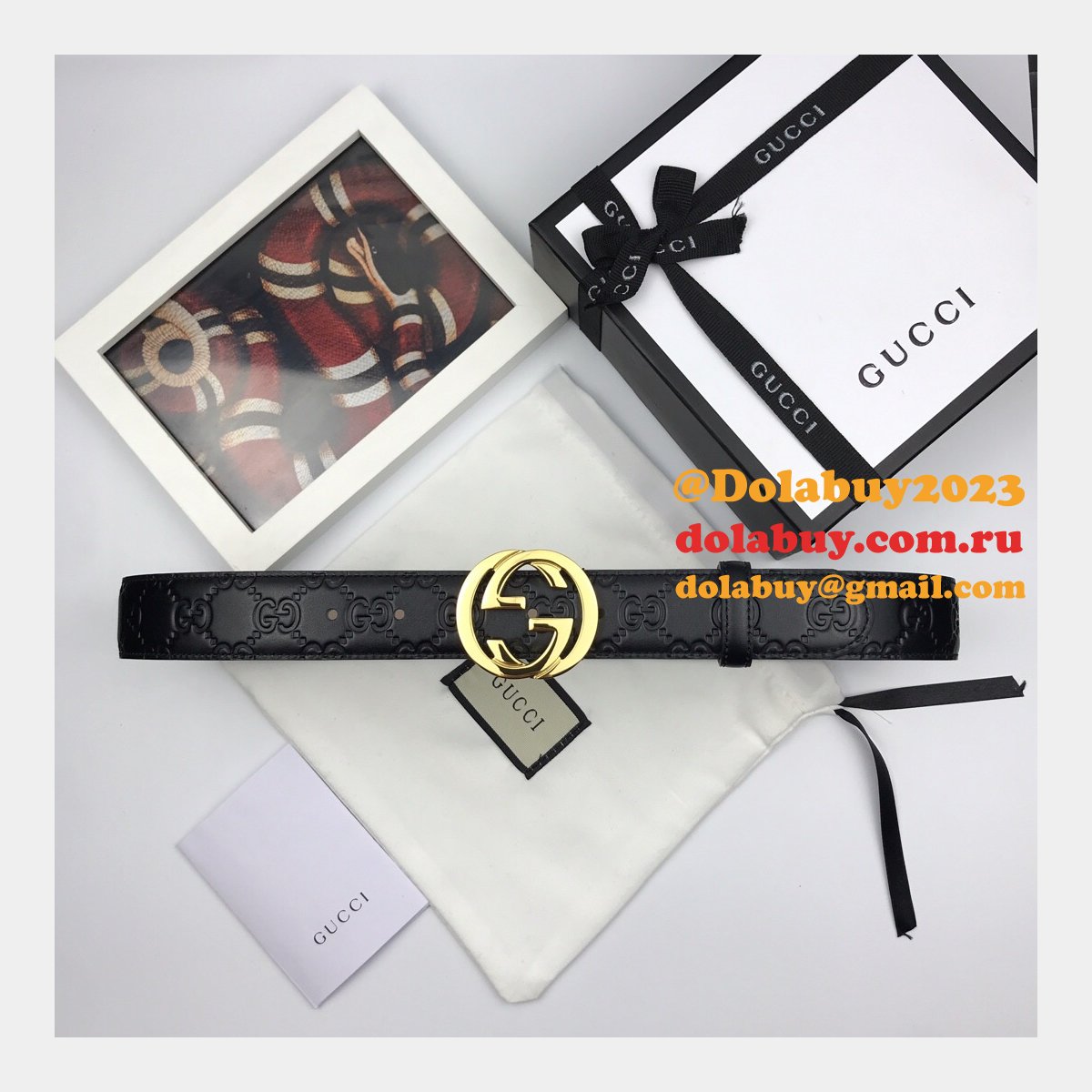 high quality G*u*i replica leather belts