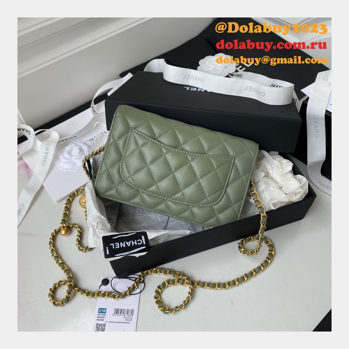 Replica 19CM Iridescent Wallet On Chain WOC AP1450 Bag