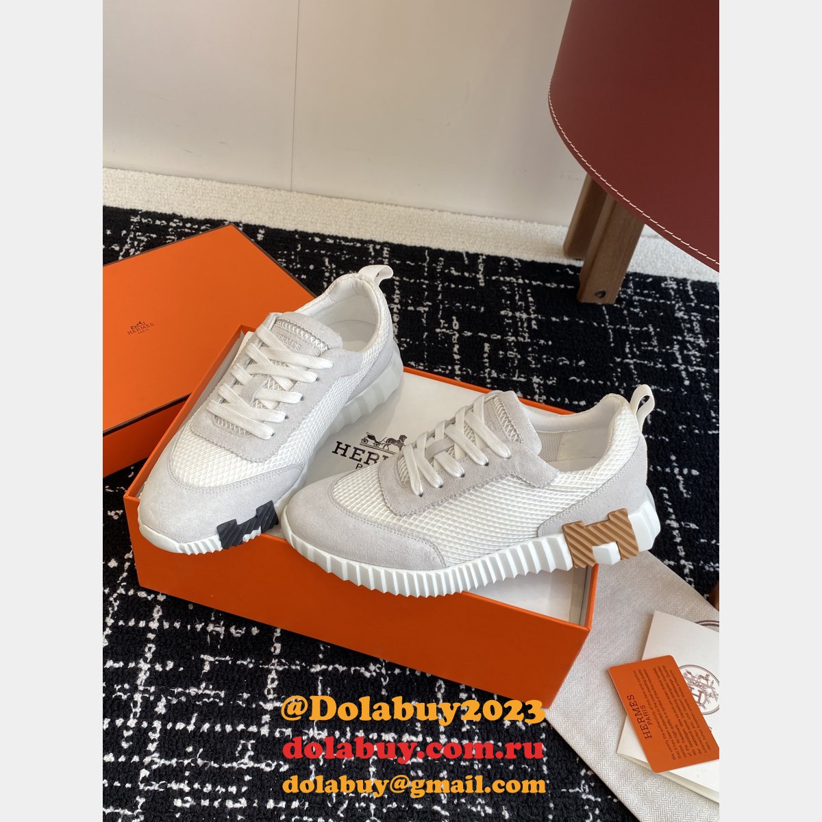 Top Designer Hermes Bouncing Sneaker