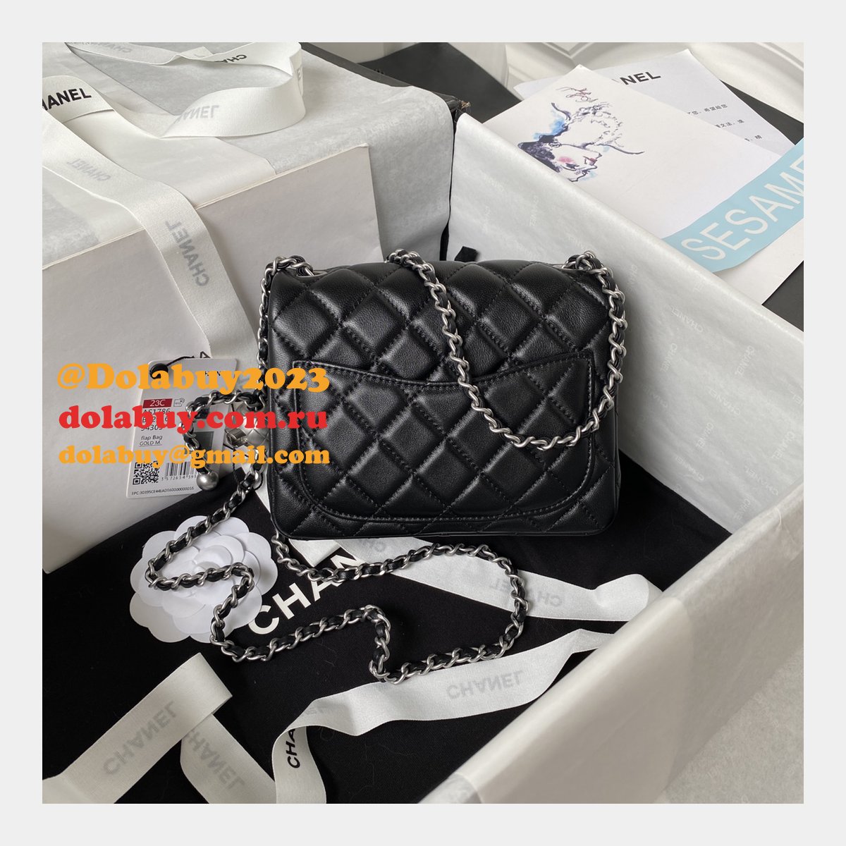 Top Quality CC CF mini classical AS1786 SILVER BALL bag