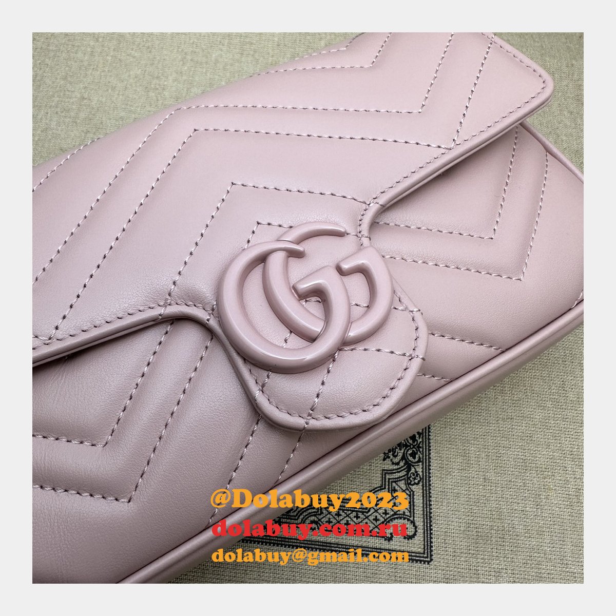 inspired gg marmont crossbody replica G*u*i pink 751526 bag