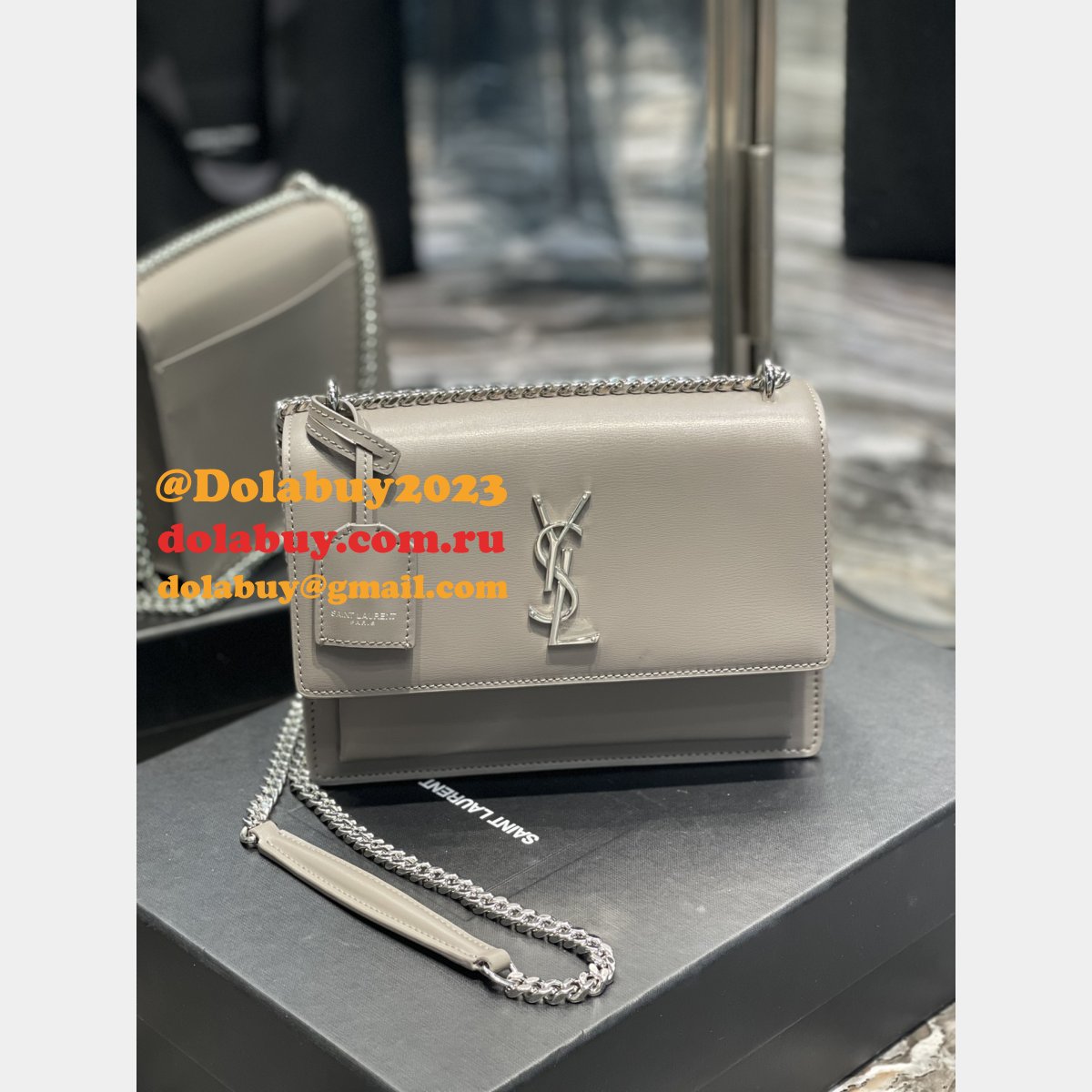Shop Saint Laurent Sunset Mono Crossbody Bag 22CM 422906