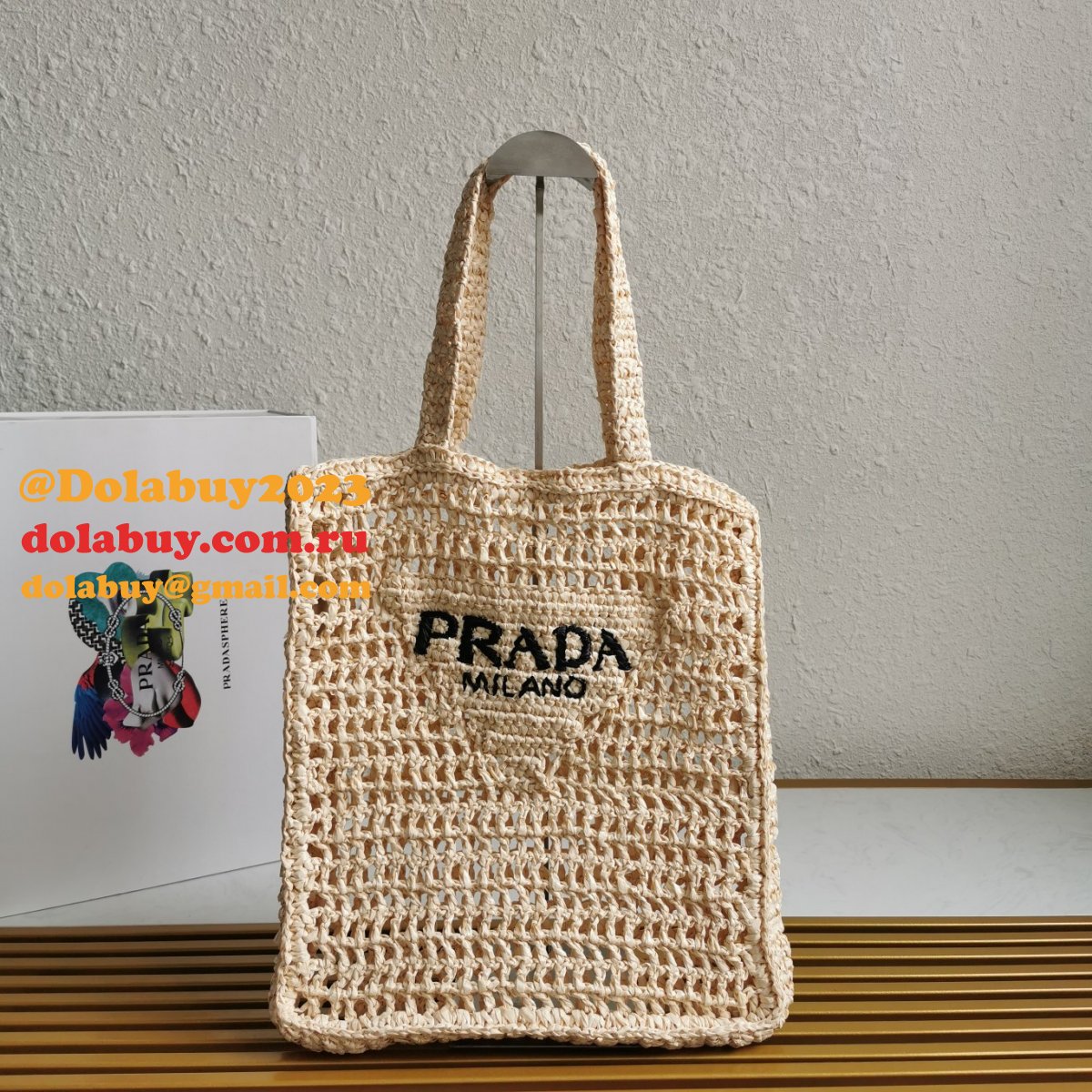 Top Quality PRADA Raffia tote bag Replica