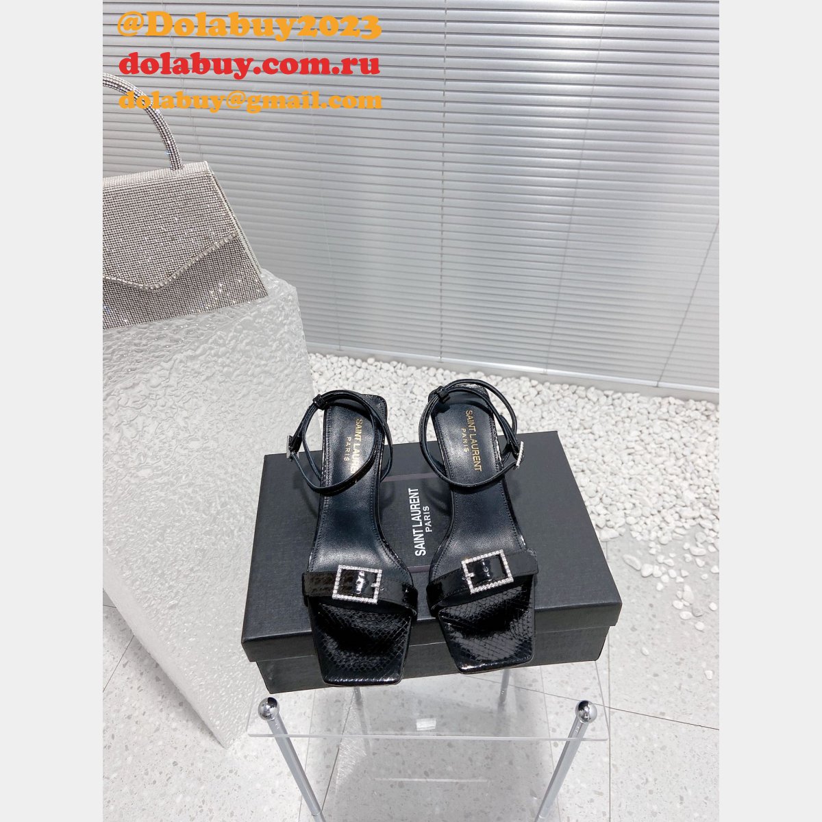 YSL Replica Yves Saint Laurent High Heel Sandals Shoes For Sale