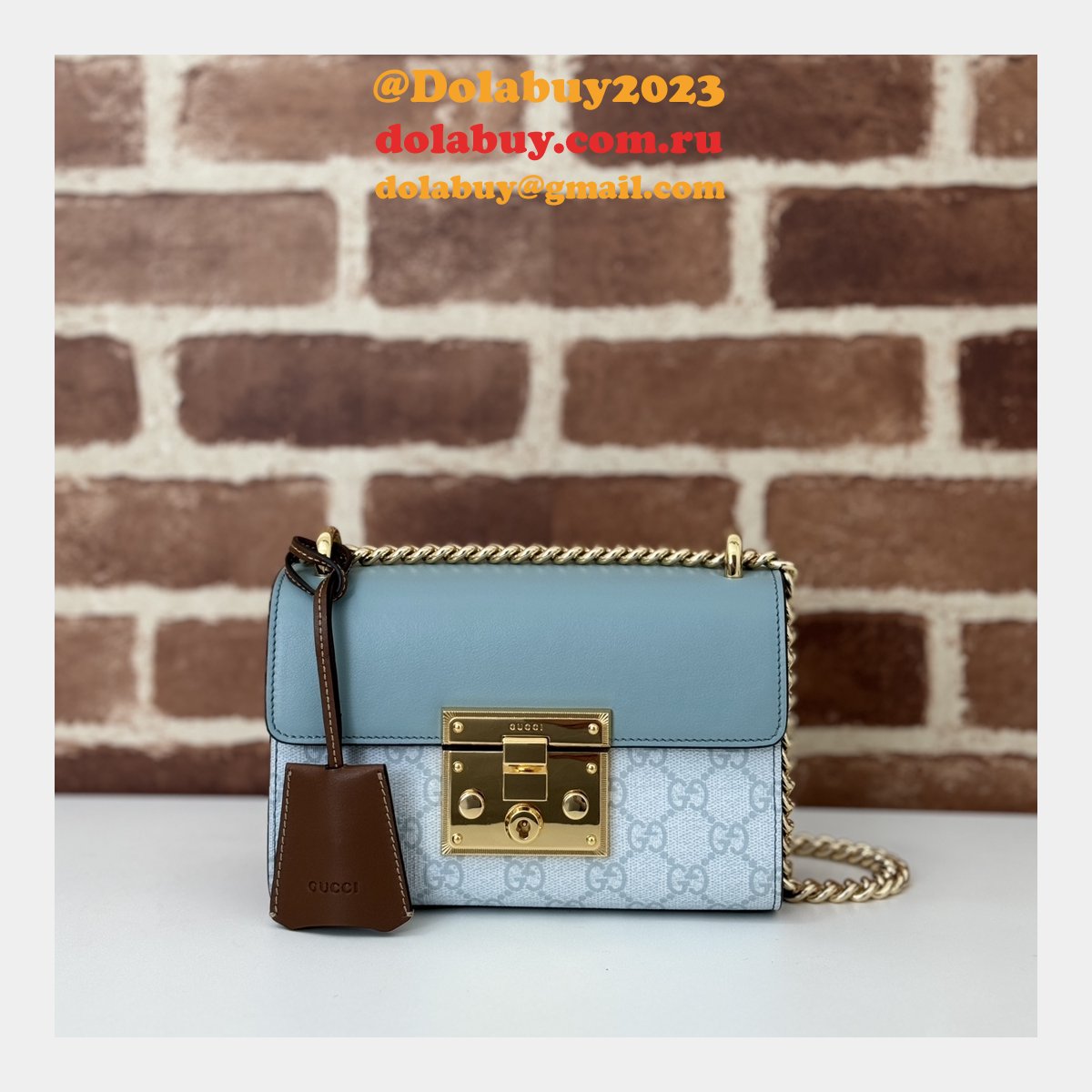 luxury padlock G*u*i copy gg shoulder 409487 bag