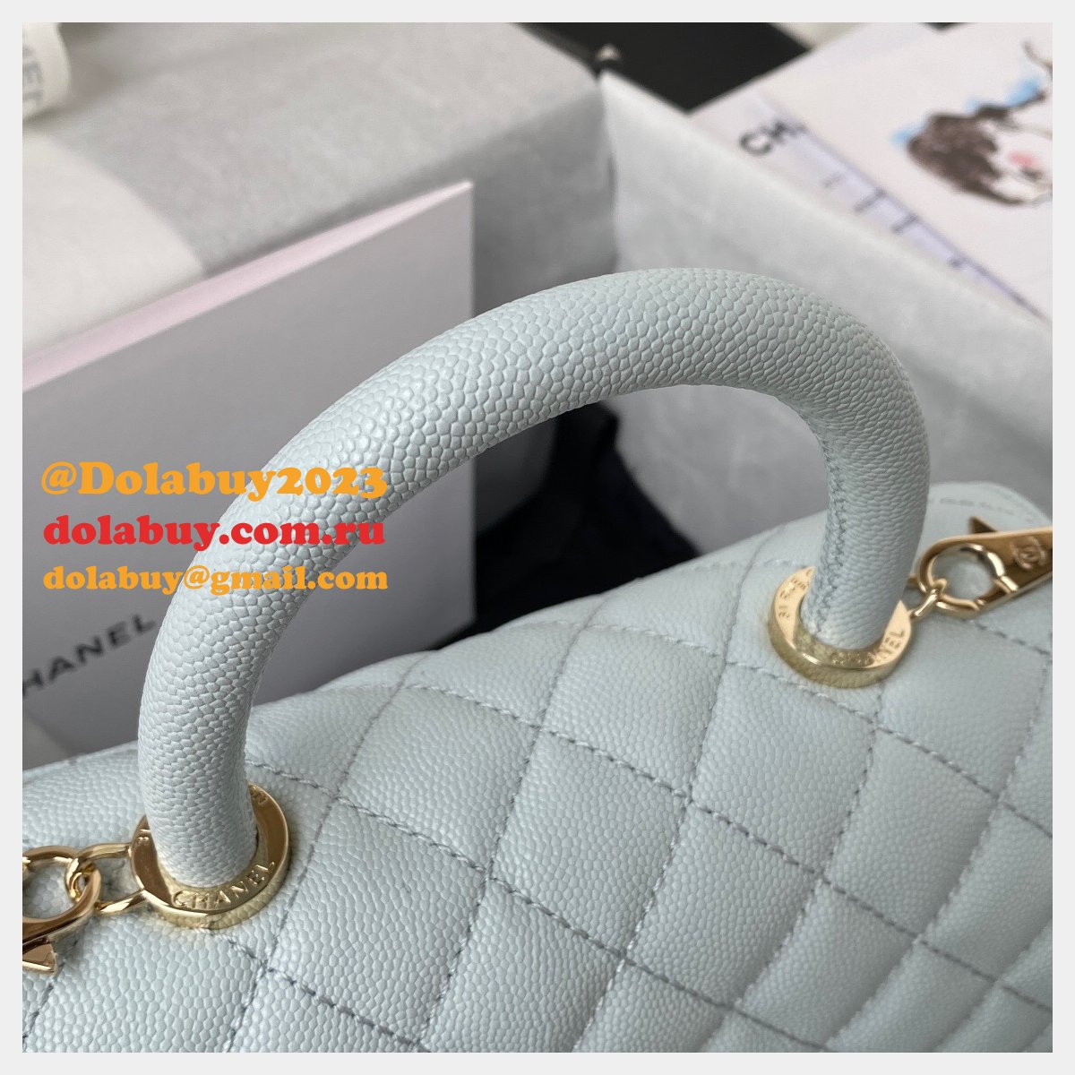 AAA+ CC Grained caviar leather bag A92990 23cm