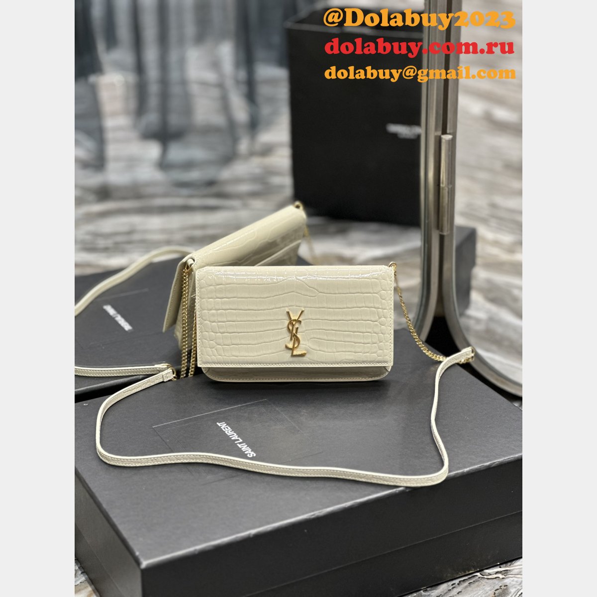 YSL Fashion Cassander Phone Holder 635095 Monogram Fake Bag