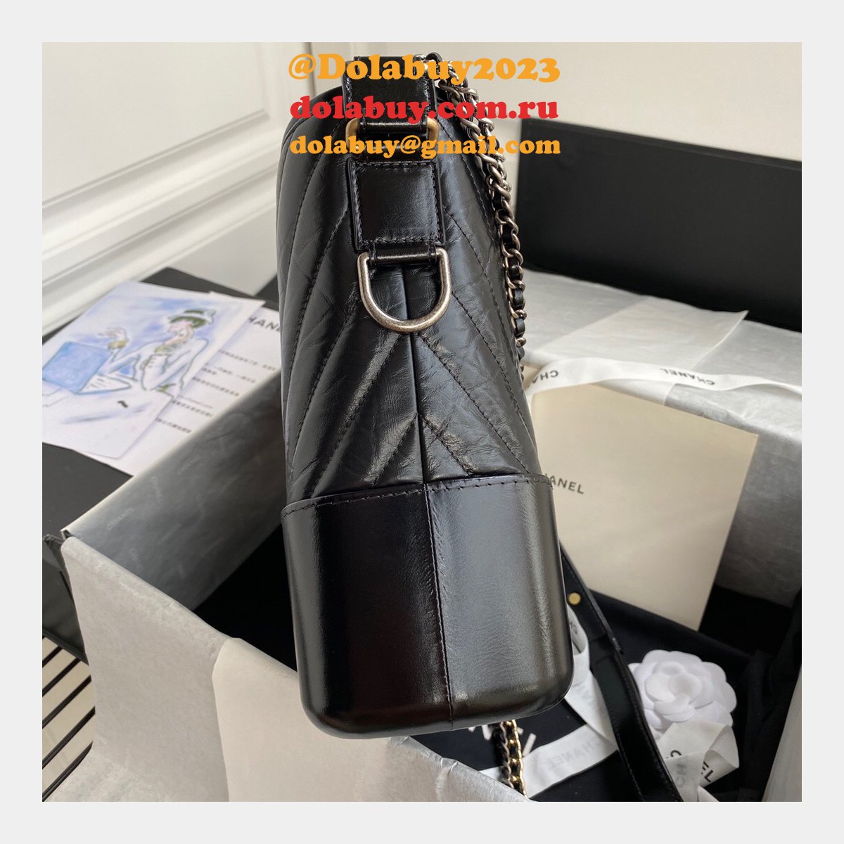 Black A84287 Bag Shoulder Fog El De Small Hobo Gold 25CM