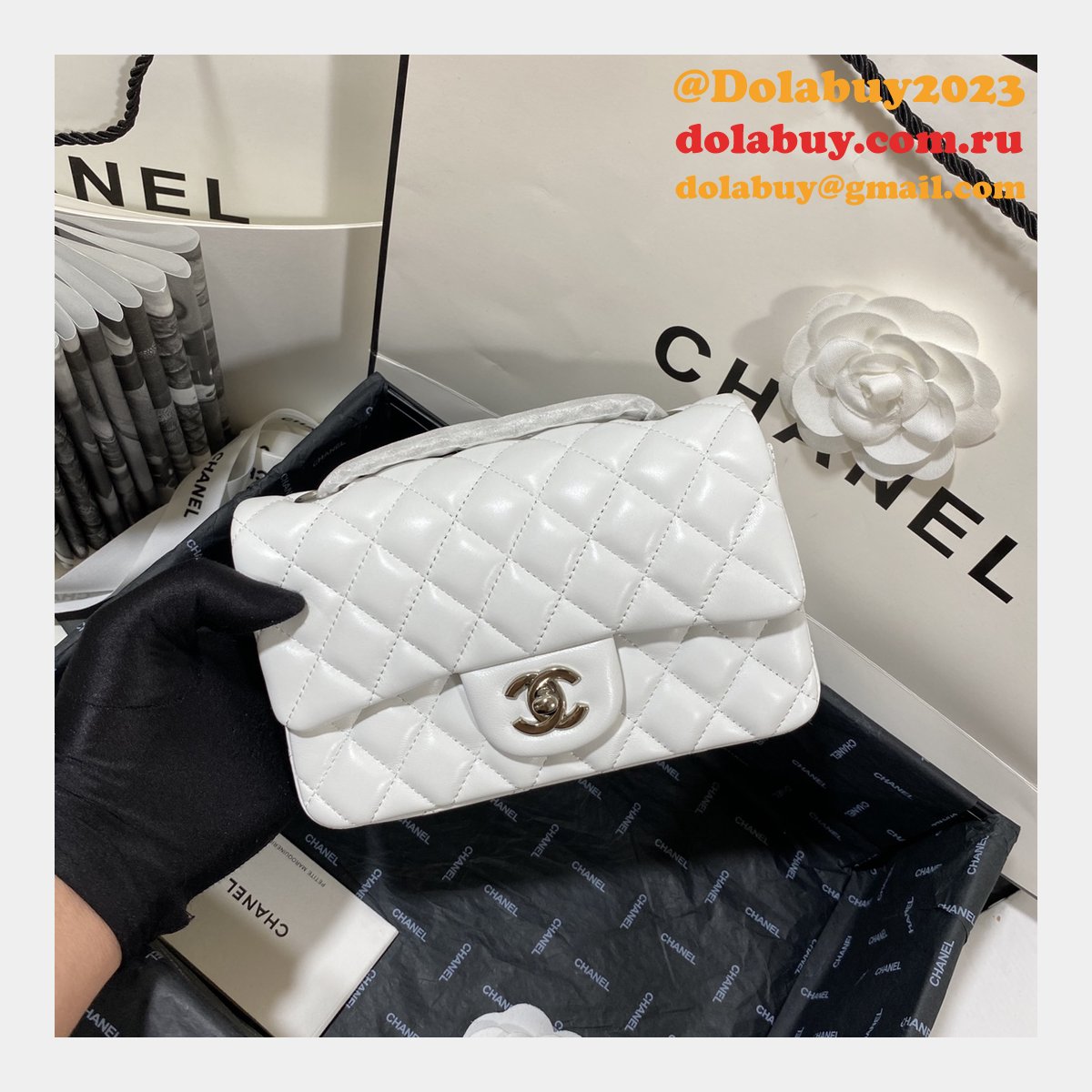 Cheap CC Lambskin Flap Designer Bag 1116 20CM