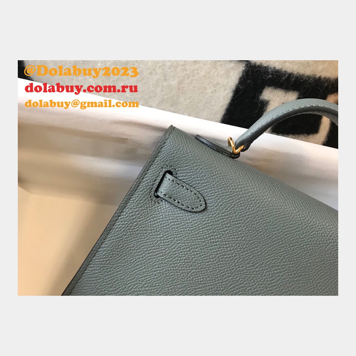 Hermes Replica Mini Kelly Epsom leather ArmyGreen Bags
